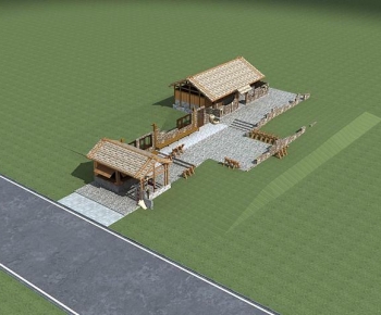 New Chinese Style Building Appearance-ID:336776028