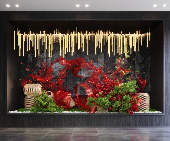 现代红色景观植物小品-ID:369802001