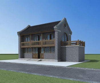 New Chinese Style Building Appearance-ID:409955026