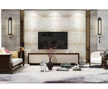 New Chinese Style Sofa Combination-ID:868963003