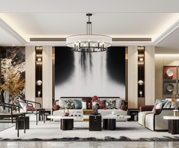 New Chinese Style A Living Room-ID:853616953