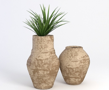 Wabi-sabi Style Potted Green Plant-ID:585021029