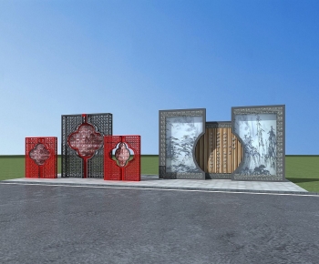 Chinese Style Landscape Wall-ID:490627054