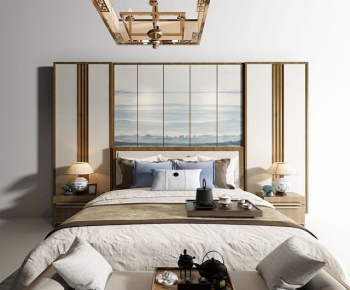 New Chinese Style Double Bed-ID:269820935