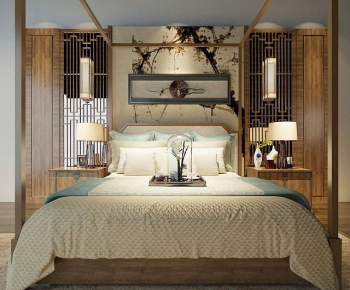 New Chinese Style Double Bed-ID:508511153