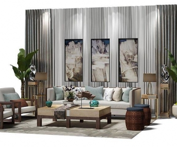 New Chinese Style Sofa Combination-ID:843993906