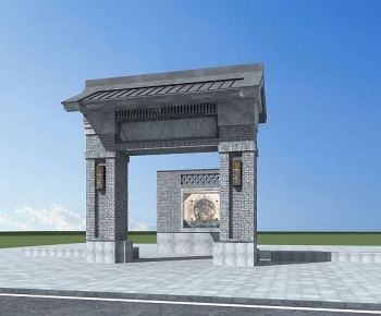 New Chinese Style Facade Element-ID:616497047