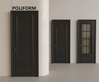 poliform法式复古黑色单开门组合-ID:560244086