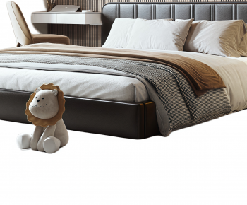 Modern Double Bed-ID:876405957