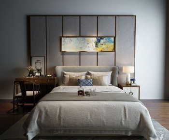 New Chinese Style Double Bed-ID:304472927