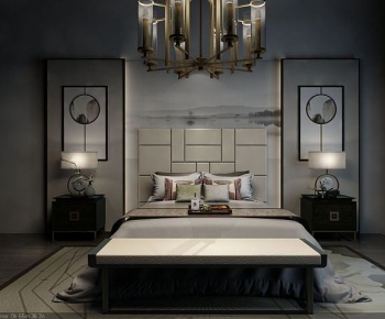 Modern Double Bed-ID:761197096