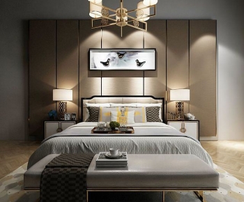 New Chinese Style Double Bed-ID:646889235