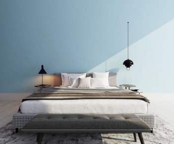 Modern Double Bed-ID:852374085