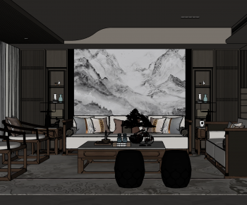 新中式客厅-ID:985330105