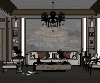 New Chinese Style A Living Room-ID:331691986