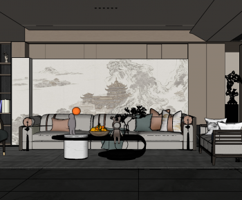 New Chinese Style A Living Room-ID:126122004