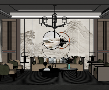 New Chinese Style A Living Room-ID:845714095