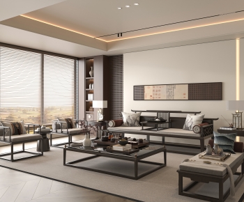 New Chinese Style A Living Room-ID:200488094