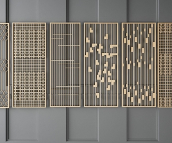 New Chinese Style Metal Screen Partition-ID:895009043