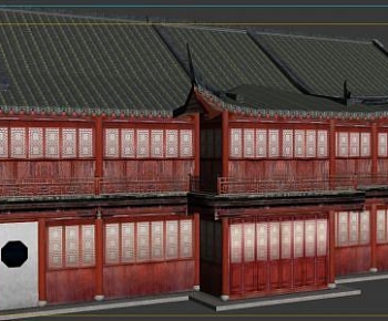 中式古代建筑排楼-ID:199492933