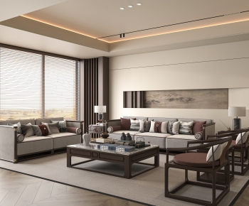 New Chinese Style A Living Room-ID:168334968