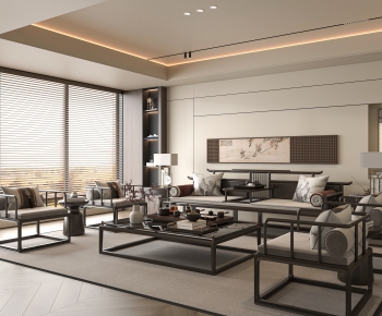 New Chinese Style A Living Room-ID:965692044