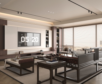 New Chinese Style A Living Room-ID:927944905