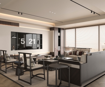 New Chinese Style A Living Room-ID:631890341