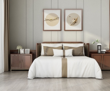 New Chinese Style Double Bed-ID:677299988