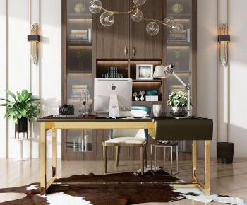 Modern Computer Desk And Chair-ID:891881052