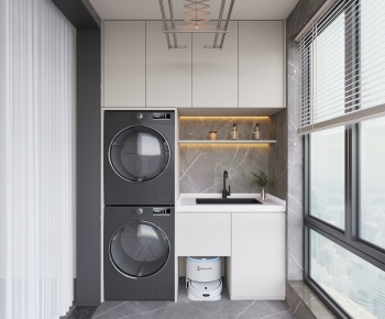 Modern Balcony Laundry Room-ID:759138116
