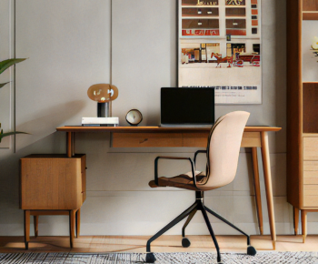 Modern Computer Desk And Chair-ID:725090559