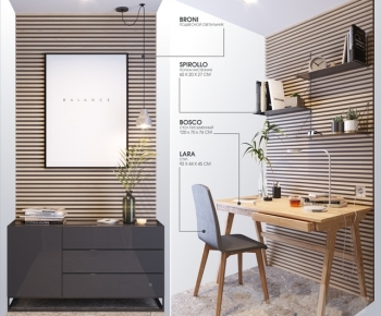 Modern Computer Desk And Chair-ID:561506031