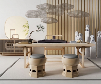 New Chinese Style Tea Tables And Chairs-ID:722363006