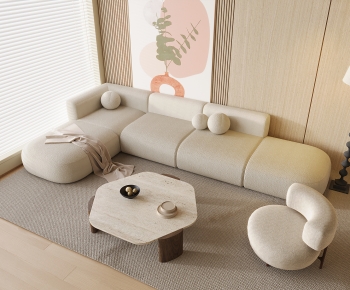 现代中古风沙发茶几组合-ID:937776097