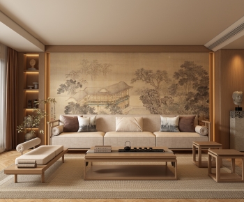 New Chinese Style A Living Room-ID:289658078