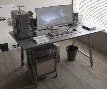 Modern Office Desk And Chair-ID:394980914