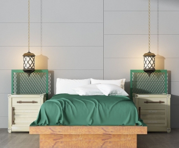 Nordic Style Double Bed-ID:556154015