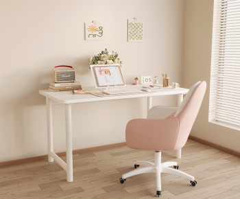 Modern Computer Desk And Chair-ID:133610963