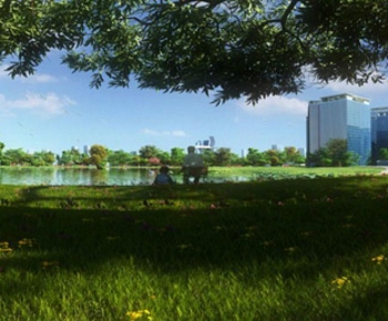 Modern Park Landscape-ID:606076967