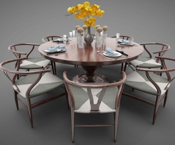 New Chinese Style Dining Table And Chairs-ID:515275963