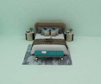 Modern Double Bed-ID:998580932