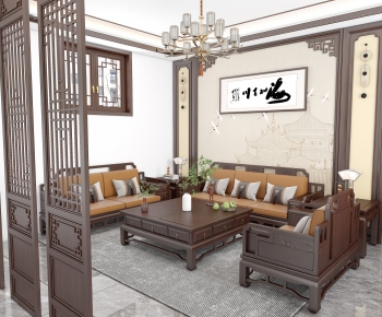 New Chinese Style A Living Room-ID:829494008