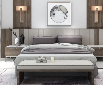 Modern Double Bed-ID:413980524