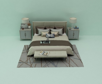 Modern Double Bed-ID:646469694