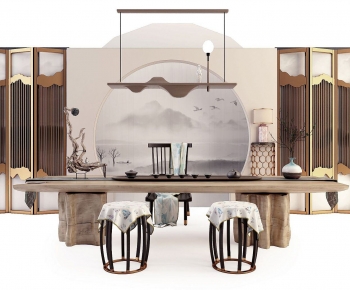 New Chinese Style Tea Tables And Chairs-ID:348685033