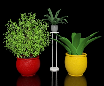 Modern Potted Green Plant-ID:267035966