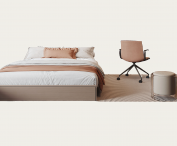 Modern Double Bed-ID:348768008