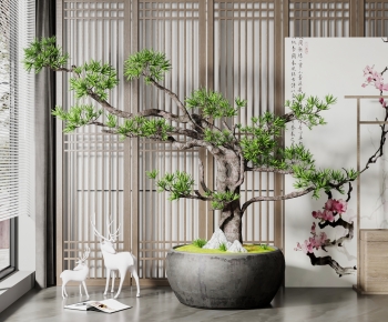 New Chinese Style Ground Green Plant Potted Plants-ID:968463905