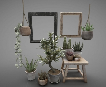 Modern Potted Green Plant-ID:735203035